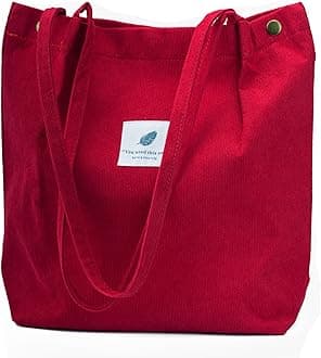 Corduroy Tote Bag Cute Tote Bags for Women Shoulder Bag with Inner Pocket for Work Beach Travel and Shopping Grocery