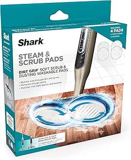 Shark Steam & Scrub Dirt Grip Soft Scrub & Dusting Washable Pads, Fully Reusable, Powerful Cleaning on All Sealed Hard Floors, Compatible with S8001, S8201, S7201 & S7001, Grey, XKITP7000D