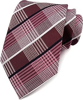 Ctskyte Men's Plaid Check Stripe Ties Pattern Business Formal Designer Neckties