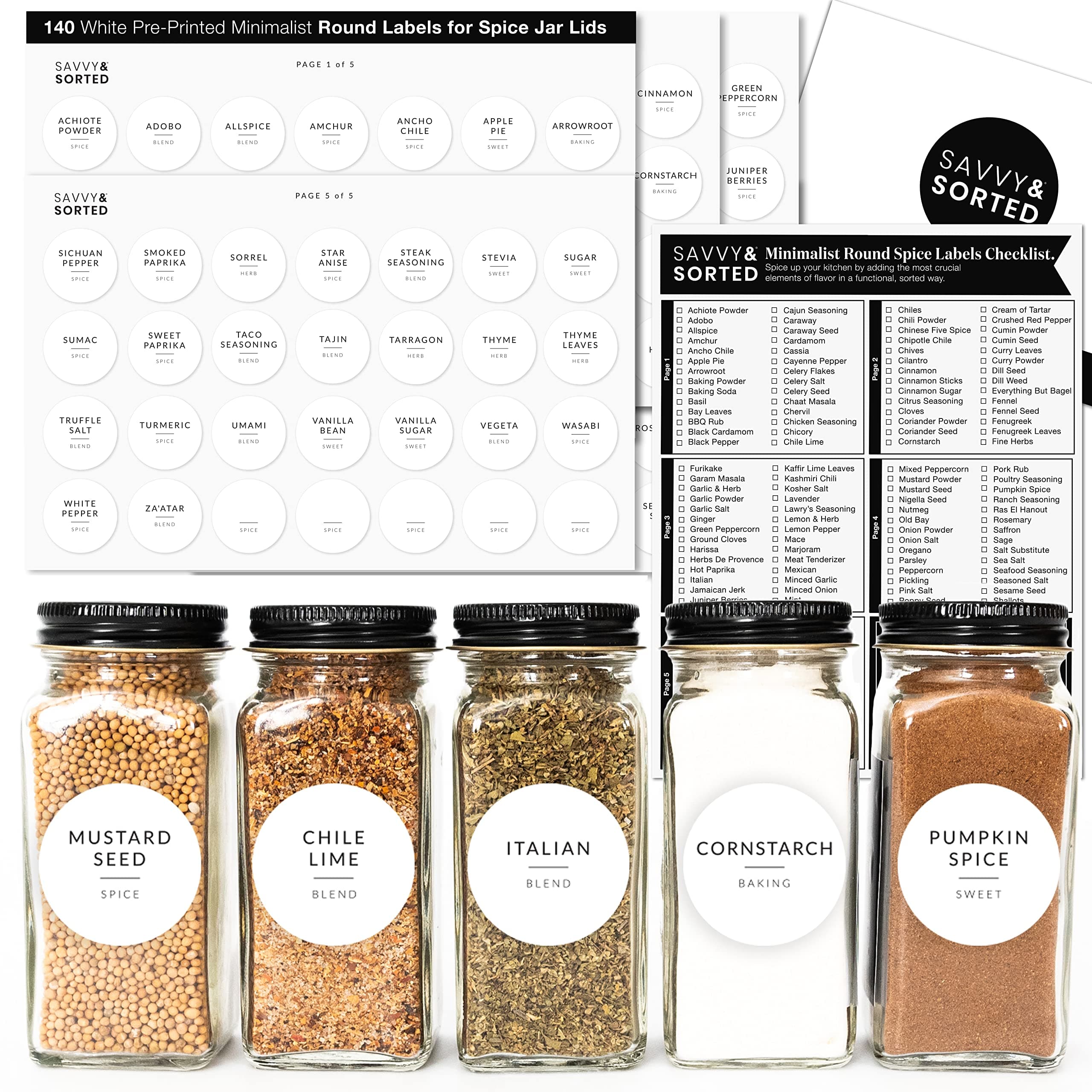 Minimalist Round Spice Labels