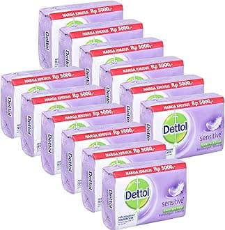 Dettol Anti-Bacterial Hand and Body Bar Soap, Sensitive, 110 Gr / 3.88 Oz (Pack of 12)