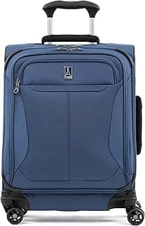TravelproTourlite Softside Expandable Luggage with 4 Spinner Wheels, Lightweight Suitcase, Men and Women, Blue, Carry-On 19-Inch, Pocket