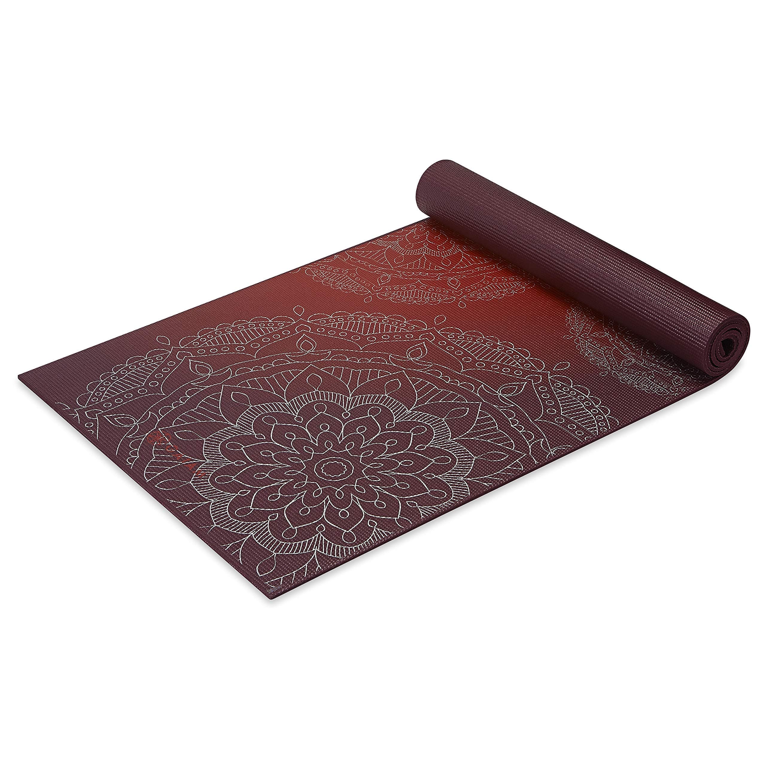 Gaiam Yoga Mat Printed Pattern Extra Thick Non Slip for All Types of Yoga, Pilates and Floor Workouts 68"L x 24"W x 6mm Thick