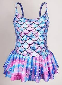 AmzBarley Girls Swimming Costume Girls Swimsuit Kids 1 Piece Mermaid Swimwear Bathing Suit