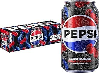 Pepsi Zero Sugar Wild Cherry 12-12 fl oz Cans (Pack of 24)