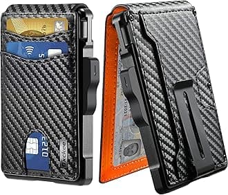 Wallet for Men - with Money Clip Slim Leather Slots Credit Card Holder RFID Blocking Bifold Minimalist Wallet