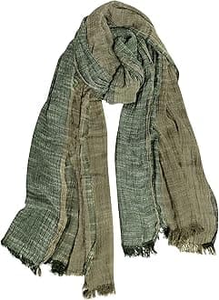 GERINLY Color Block Spring Scarf for Men Long Neck Wraps Shawl Urbanstyle Scarf Gift for Men, Q-armygreen, Medium