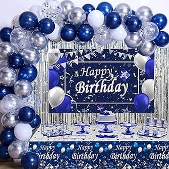 Blue Birthday Decorations for Men, Happy Birthday Decorations for Men Women B...