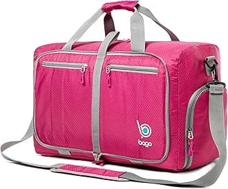 Bago Compact Duffle Bag for Travel Women & Men. Durable Lightweight Foldable Travel Duffel Bags For Traveling Women. 40L Duffle Bags a Reliable Weekender duffel or Overnight Bag With Shoe Compartment