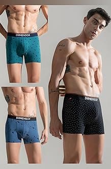 DAMENSCH Deo-Cotton Printed Underwear for Men Combo Breathable Inner for Men Cotton Trunks for Men Pack No-Marks Waistband Mens Underwear Moisture Wicking Underwear Pack of 3