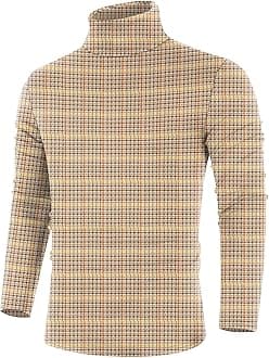 Poriff Men's Casual Slim Fit Basic Tops Knitted Lightweight Turtleneck Pullover Sweater