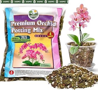 [Upgraded] Duspro Orchid Potting Mix For Repotting With Forest Moss, Pine Bark, Perlite & Pumice, Bark Mix,Orchid Soil, Drainage Indoor Potting, Pot Not Included, 4 Qt