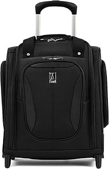 Tourlite Softside Lightweight Rolling Underseat Compact Carry-On Upright 2 Wheel Bag, Men and Women, Black, 15-Inch, Black, One Size, Pocket