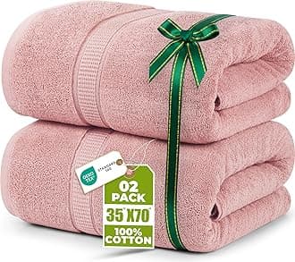 Utopia Towels - Luxurious Jumbo Bath Sheet 2 Piece - 600 GSM 100% Ring Spun Cotton Highly Absorbent and Quick Dry Extra Large Bath Towel - Super Soft Hotel Quality Towel (35 x 70 Inches, Dusty Pink)