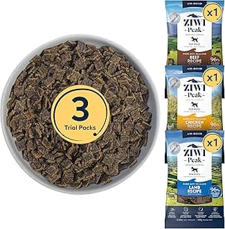 ZIWI Peak Air-Dried Dog Food, Variety Pack Trial Size: Beef + Chicken + Lamb - All Natural, High Protein, Grain Free, Limited Ingredient w/Superfoods (3.5oz Pack of 3)