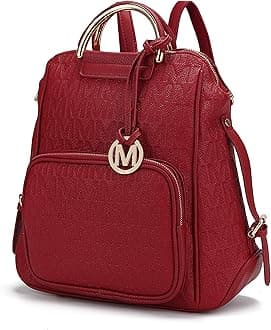 Signature Women Backpack, Vegan Leather Travel Bag Top-Handle Fashion Daypack Business Work Bag by Mia K