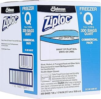 Ziploc Sc Johnson Professional Ziploc Freezer Bags, Quart, 300 Count