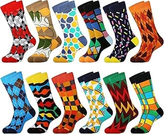 Mens Funny Fun Crazy Novelty Funky Dress Crew Socks Gifts for Men