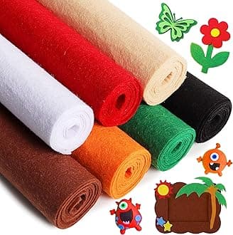 ZAIONE Felt Fabric Sheets Bundle: Stiff 7 Rolls 8x35 Inch Assorted Color Non-Woven Acrylic Craft Fabric for DIY Craftwork Sewing Patchwork (Christmas Series)