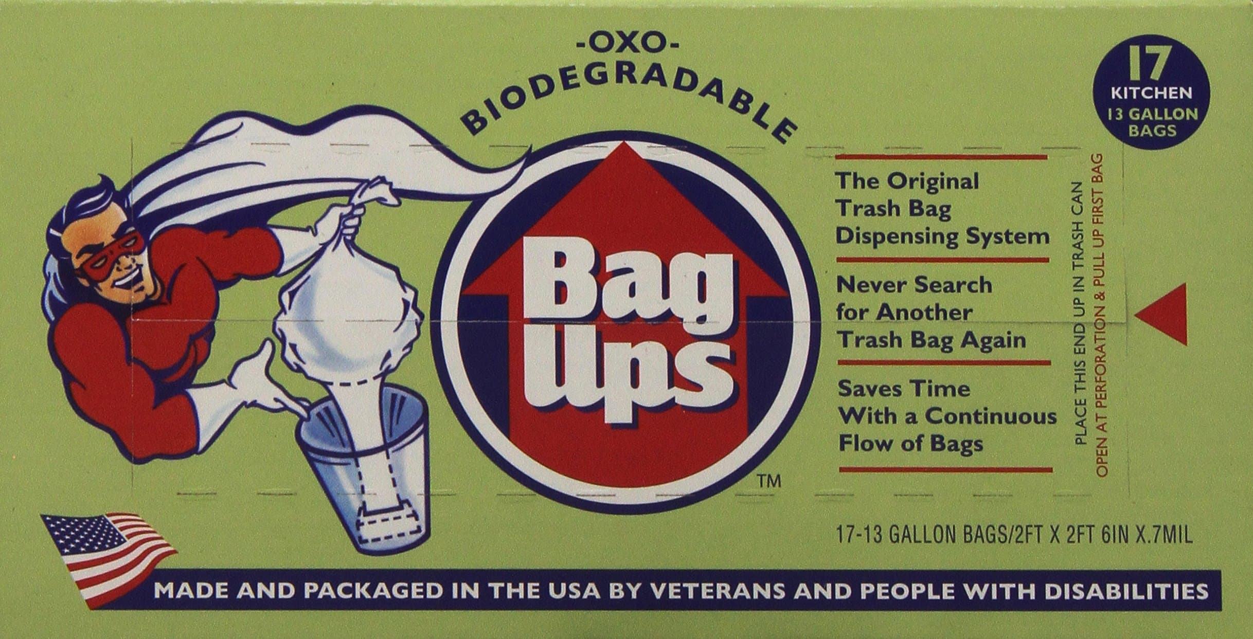 13 Gallon (17ct/box) biodegradable trash bag dispensing system