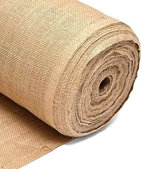 Discount Fabrics LTD 50m 100% Natural Hessian Fabric – Textured Burlap Jute Sack Material – 40” Inch, 102cm Wide, 10oz 225GSM – Fabric for School Boards, Gardens, Table Runners, Arts & Crafts – by