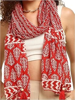 KE KANHA EXPORTS scarf for women stylish | Scarf For Women | face mask | Printed Fancy Tassle Full Face Cover | Head | Hair Face Protection | Sun Protection in summer & Winter | Lightweight
