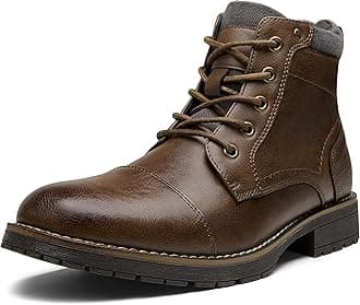 VosteyMen's Motorcycle Boots Combat Casual Dress Boot for Men