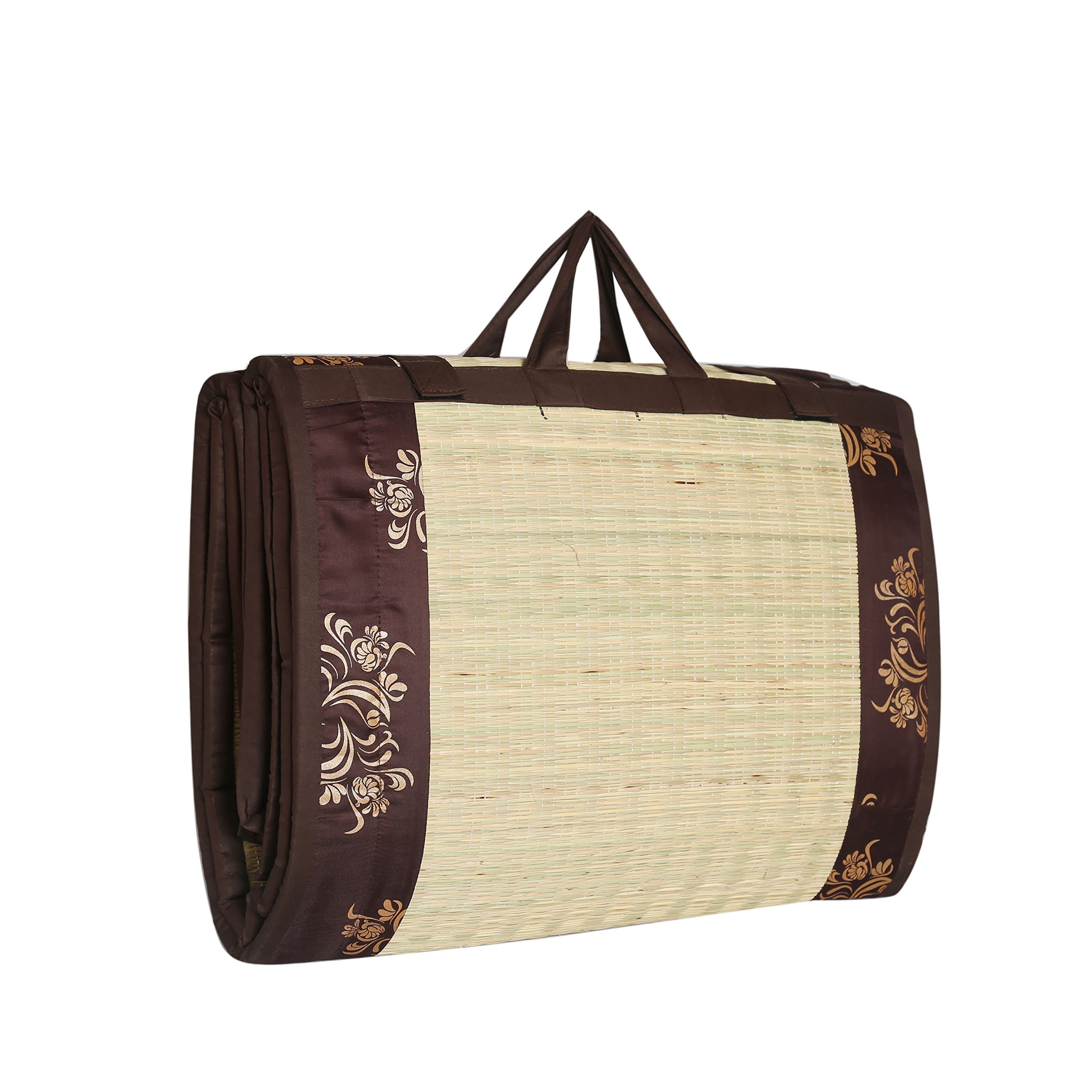 Cotton Cushion Sleeping Foldable Mat, 4x6ft, Brown