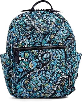 Vera Bradley Women's Cotton Small Backpack, Dreamer Paisley - Recycled Cotton, One Size
