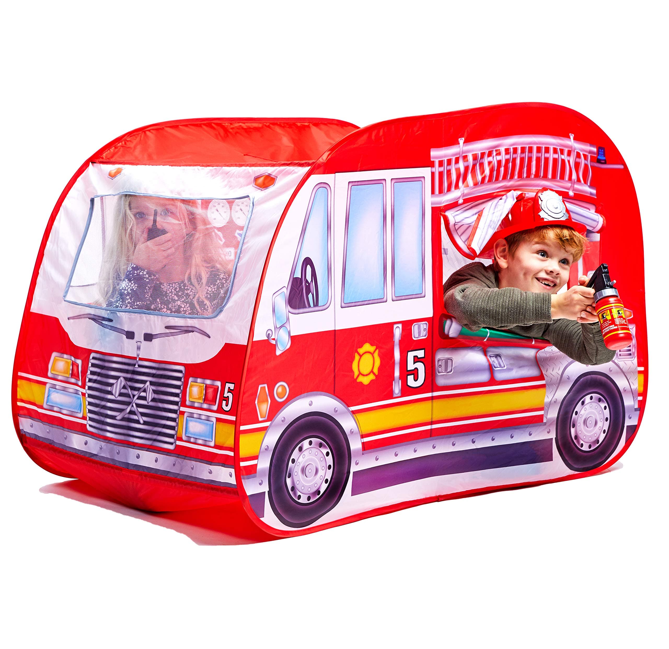 Childrens Pop Up Play Tent Designed like a/Fire Engine/Great for Fireman Sam. Playhouse, Tents for Boys Play Tent, Great Pretend Firestation for Children
