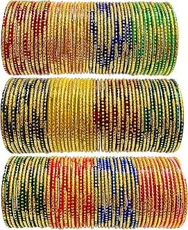 Multicolor traditional Glass bangles chudi set of 144 for womens and girls