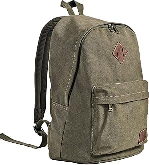 Durable Canvas College Rucksack Laptop Excursion Backpack Travel Notebook School Backpack Bookbag For Men Women Military Green Factory Directly