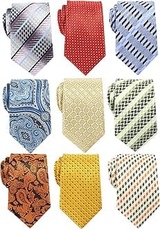 Lot 9 PCS Classic Men's Tie Necktie Woven JACQUARD Neck Ties