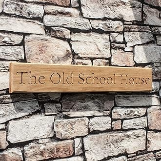 Peak Heritage® Personalised Engraved Solid Oak Plaque (multiple size options) Wall Sign House Name Custom Wooden Indoor/Outdoor Sign (9.5cm x 20cm)