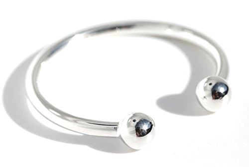 925 sterling silver baby torque ball end bangle with gift wrap set