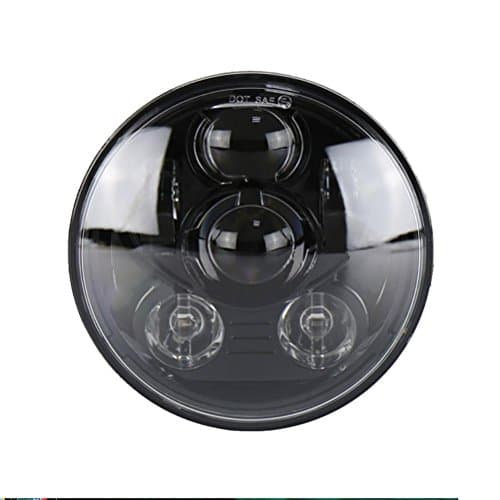 PPSAERTE® 5-3/4 5.75 Daymaker LED Headlight for Harley Davidson 883,sportster,triple,low rider,wide glide Headlamp Projector Driving Light Black /Silver , Black