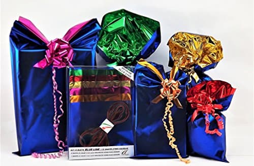 Set Pack Gifts. Kit Medium Bicolor Line. 15 Envelopes PPL Assorted in 5 Colours Indoor + 15 Tapes Strip Coordinated BLUE LINE