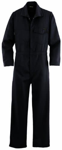 Workrite FR Flame Resistant 9.5 oz UltraSoft Work Coverall, Snap Wrist, 44 Chest Size, Long Length, Navy Blue