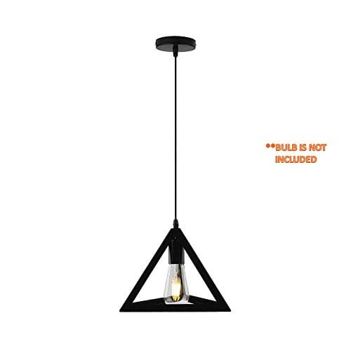 COUDRE Triangle Vintage Hanging Ceiling Light (Black, 60W)