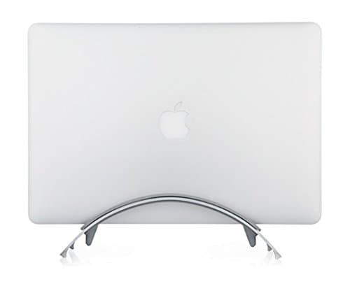 JEBAGO Silver Macbook & Macbook Pro 2016 (and older) Vertical stand | Modern design | With Adapter for all size of macbook