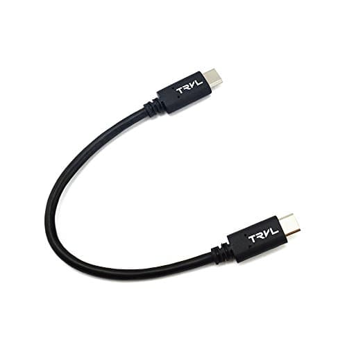 TravelCables USB Type C to USB Type C Compact Tiny Small Travel Size USB Data Sync Power Charger Cable for Phones Tablets PC Apple Macbook Laptop Computers