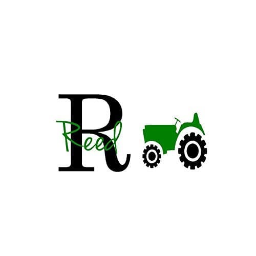 Tractor vinyl wall decal custom kids name decor personalized monogram, girls decals, boys wall decal, farmer, farm, farm girl, custom decals