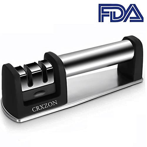 Professional Knife Sharpener, 2018 Upgrade kitchen 2 Stage Diamond Coated Wheel System Sharpening Knife for Straight and Serrated Knives, Safe and Effortless to Use