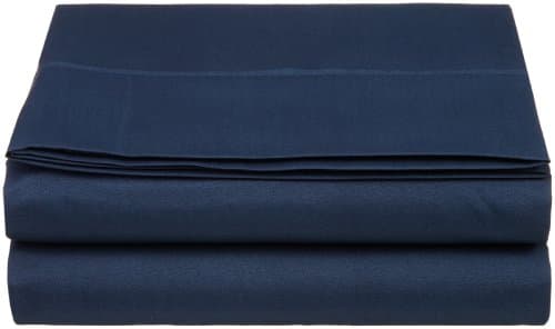 Luxury Cathay Silky Soft Polyester Single Flat Sheet Twin Size Navy Blue