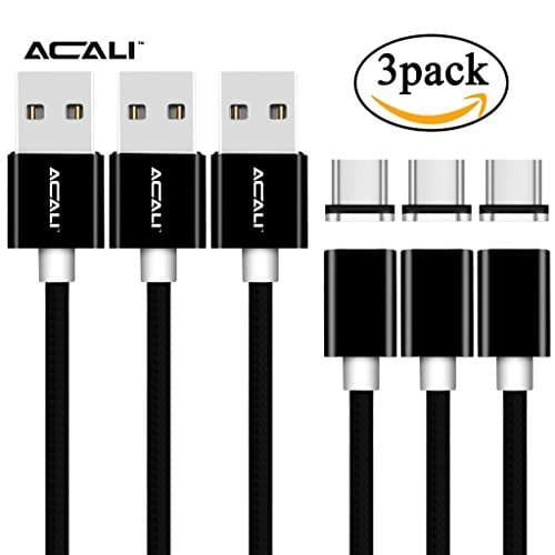 ACALI Magnetic Type C Cable, USB C Charger Cable Nylon Braided Sync Cord with High Speed Data Transfer for Samsung Galaxy S8 S8+, Nintendo Switch, Nexus 6P, LG V20 G6 G5 and More