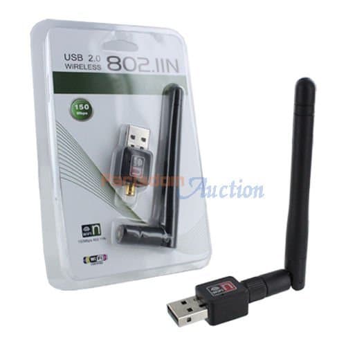 802.11n/g/b 150Mbps Mini USB WiFi Wireless Adapter Network LAN Card w/Antenna