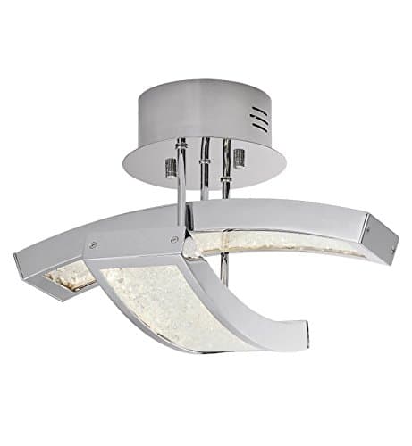 Elan Lighting Crushed Ice 2 Light Semi Flush Mount in Chrome