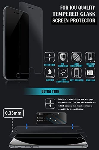 iPhone 6 or 6S Plus Screen Protector | Tempered Glass | Thin, Anti-Glare, Anti-Reflective & Shatterproof Protection | 2.5D Round Edges & 99% Clear HD View Protector