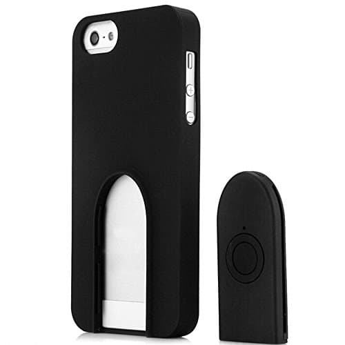 Selfie Iphone 5/5s Case with Built in Wireless (Bluetooth) Shutter Remote/stick (Rechargeable) to Capture All You Selfie Needs Whenever Where Ever You Are