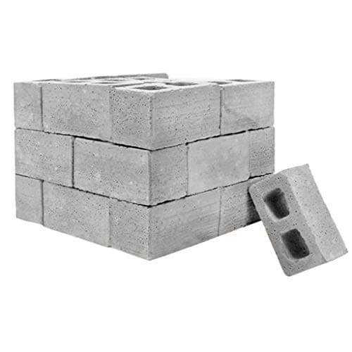 Rigel7 32Pcs Mini Cement Cinder Blocks Bricks Build Your Own Tiny Wall Mini Bricks 1:6 Scale